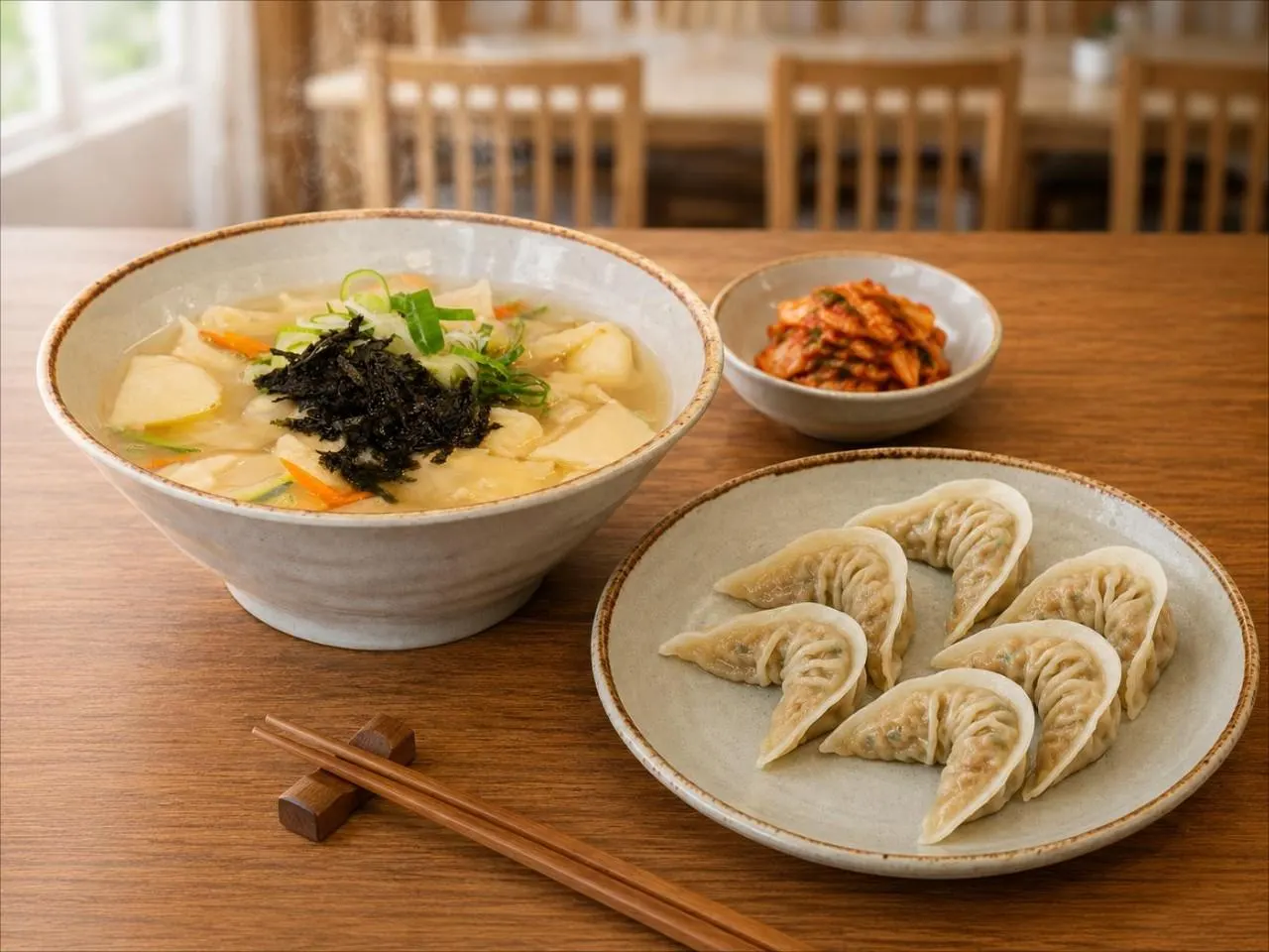 수제비 + 만두 세트